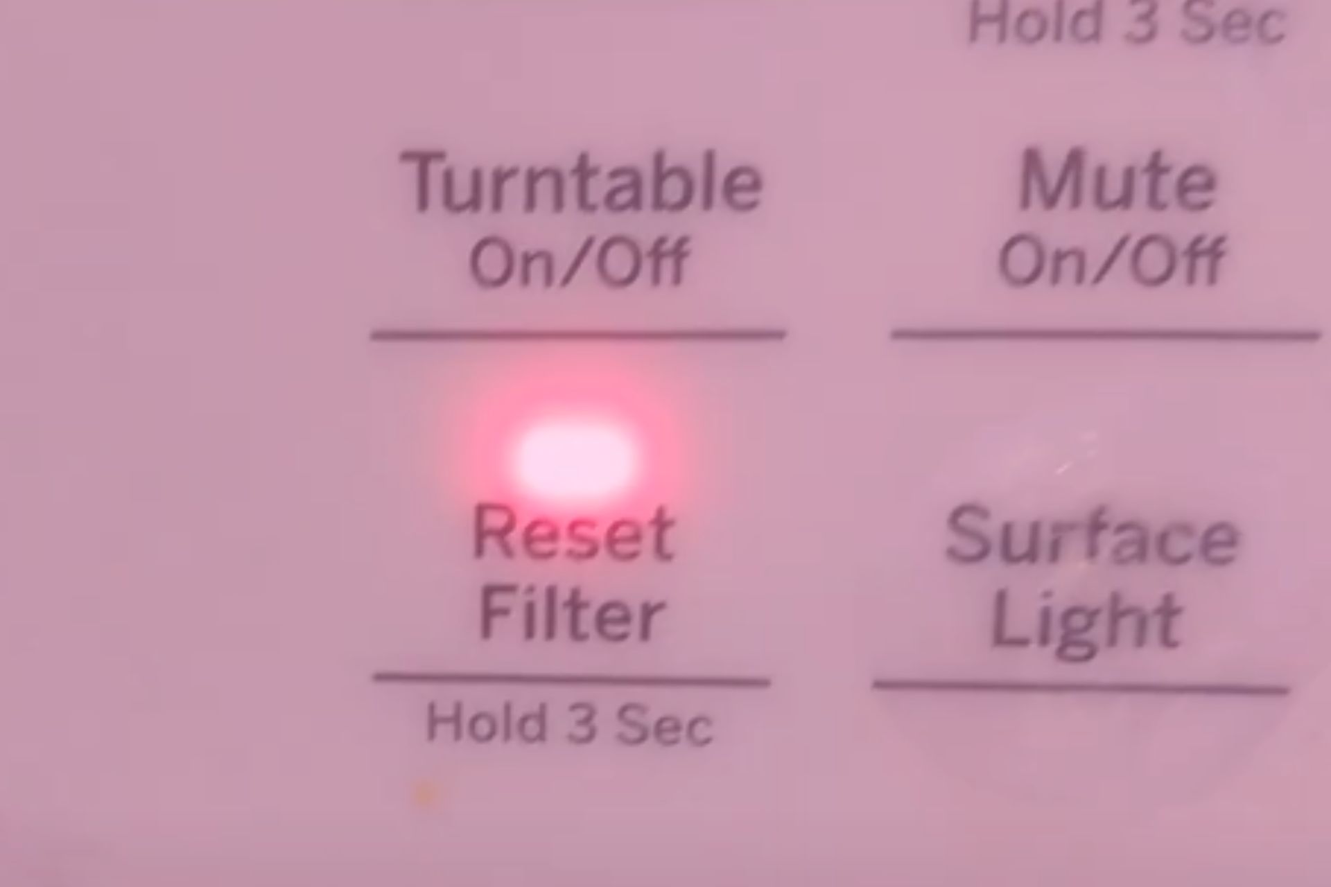 reset filter light on ge microwave