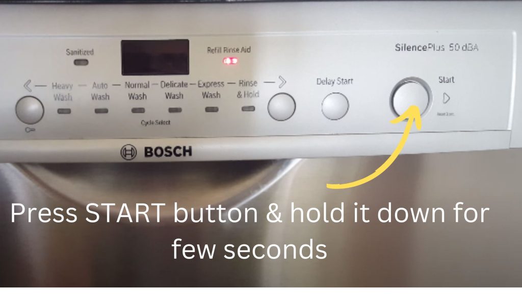 reset bosch dishwasher control panel setting rinse aid