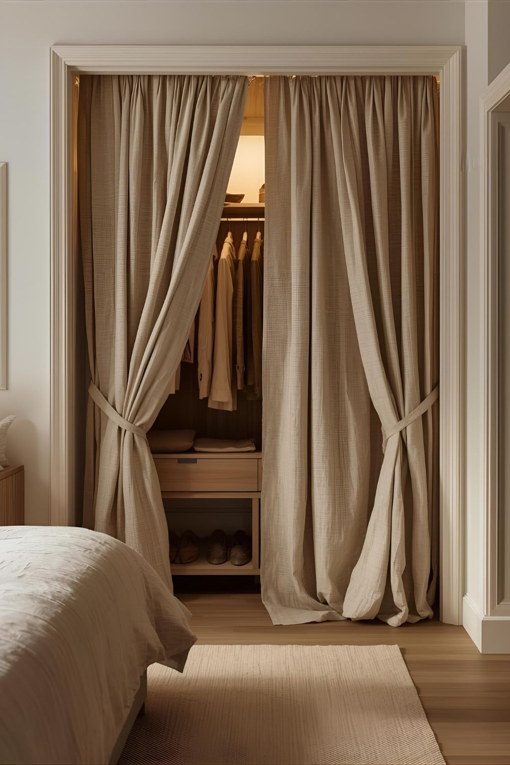 How Curtain Closet Doors Add Warmth and Versatility to Any Interior ...