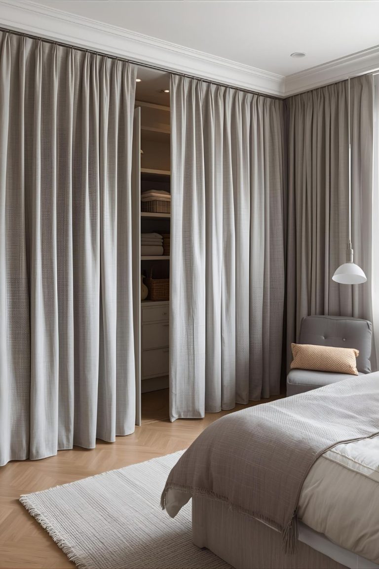 How Curtain Closet Doors Add Warmth and Versatility to Any Interior ...