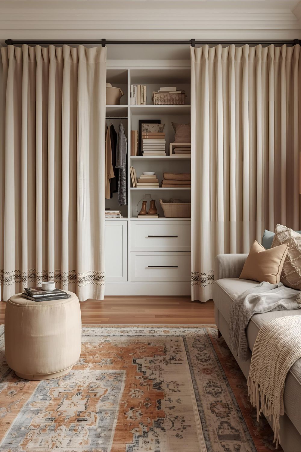 How Curtain Closet Doors Add Warmth and Versatility to Any Interior ...