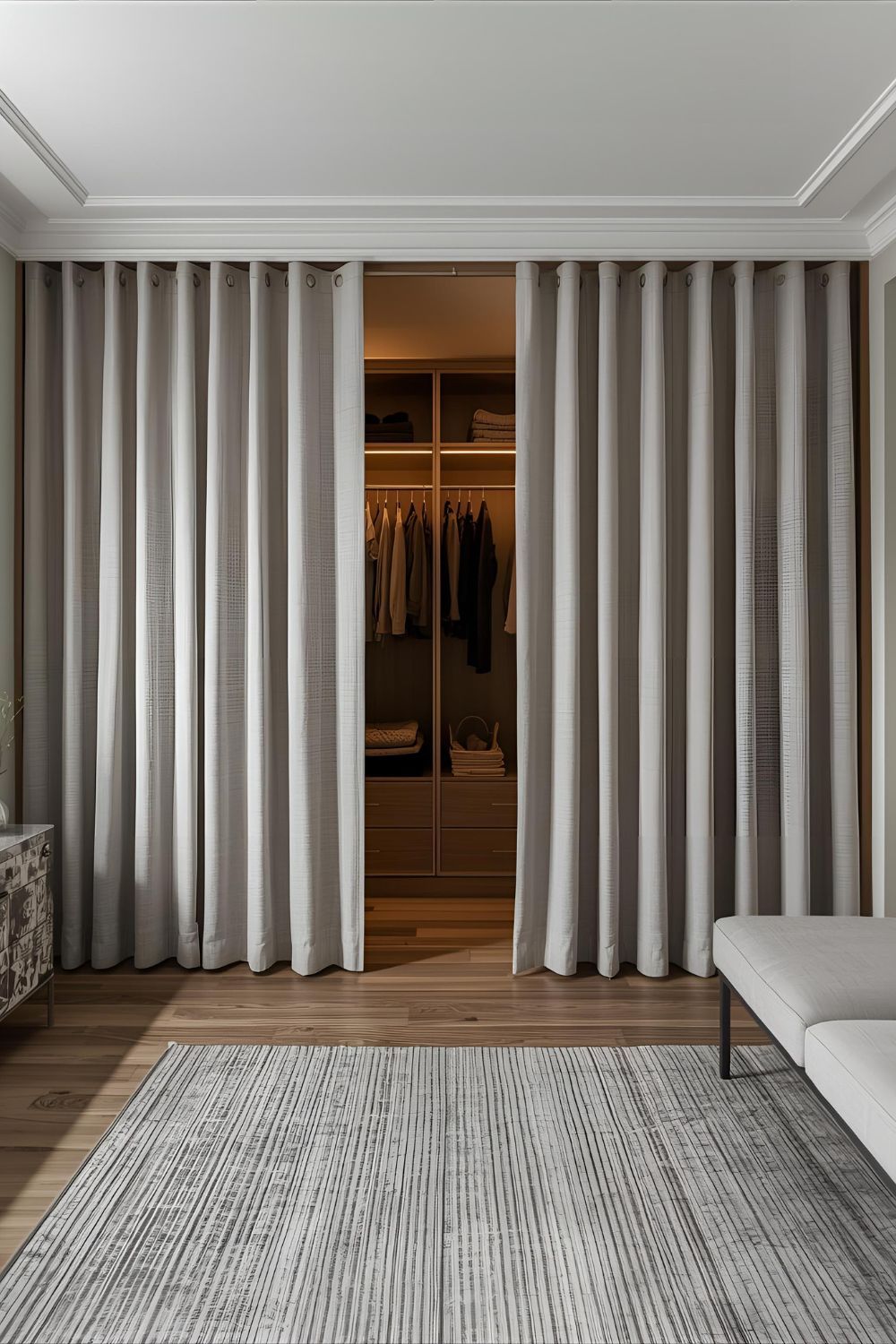 How Curtain Closet Doors Add Warmth and Versatility to Any Interior ...