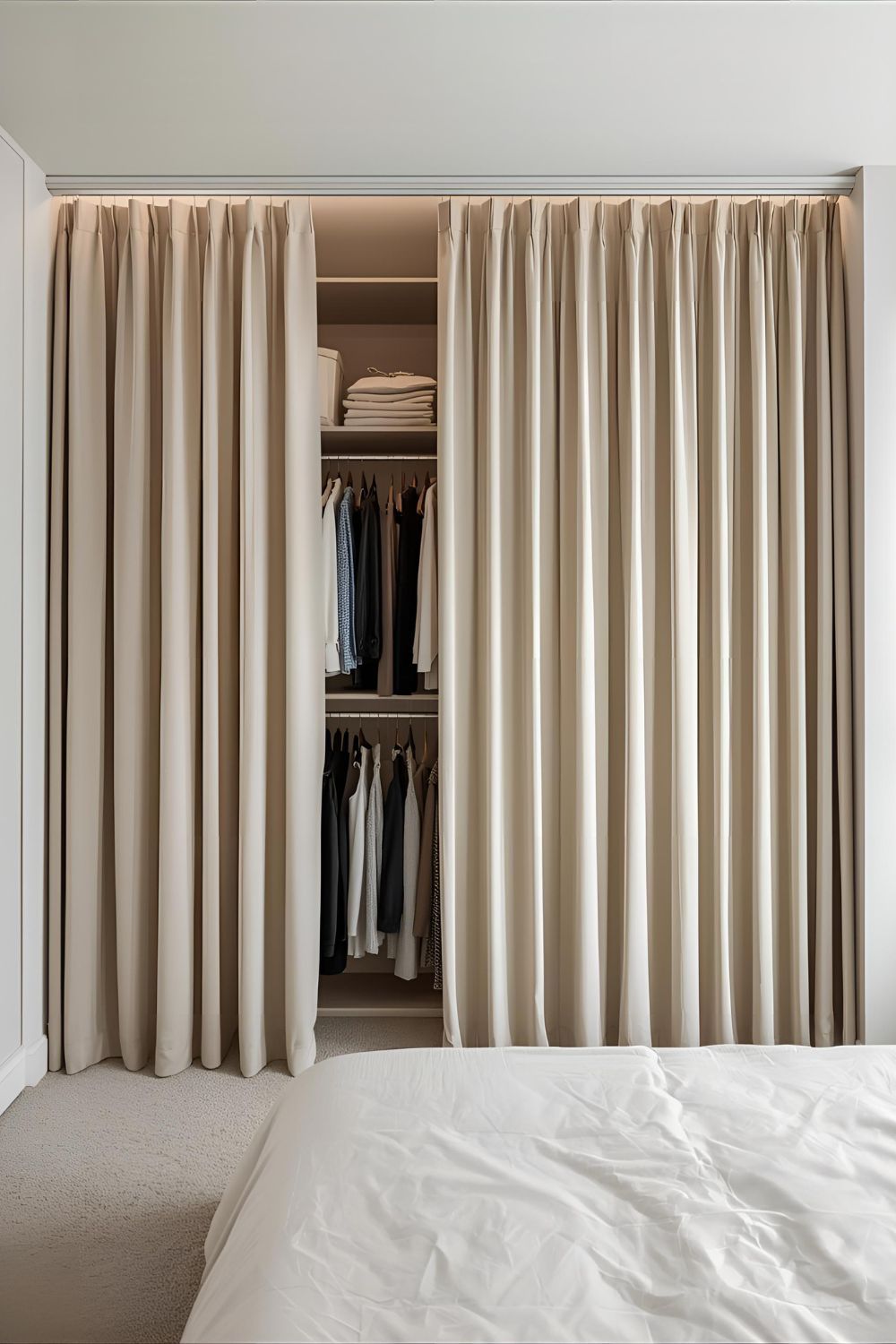 How Curtain Closet Doors Add Warmth and Versatility to Any Interior ...